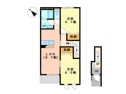 SAIN GRANDIRⅢ(2DK/2階)の間取り写真