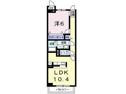 ティン・グローブⅡ(1LDK/2階)の間取り写真