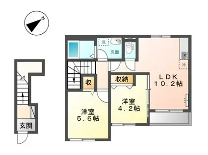 アグライア(2LDK/2階)の間取り写真