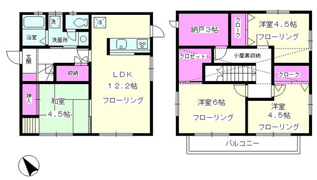 東海道本線 二宮駅 徒歩19分 2階建 築13年(4LDK)の間取り写真