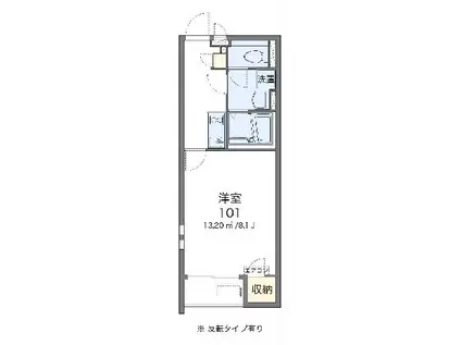 クレイノ青空(1K/1階)の間取り写真