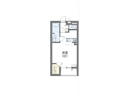 レオネクスト北鴻巣(1K/1階)の間取り写真