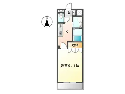 ロイヤル木の家Ⅱ番館(1K/2階)の間取り写真