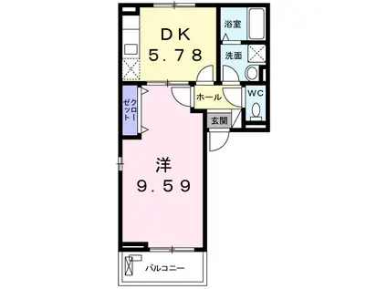 ノーブル 西尾久 Ⅰ(1DK/1階)の間取り写真