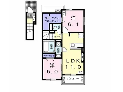 ベル ハーモニー Ⅰ(2LDK/2階)の間取り写真