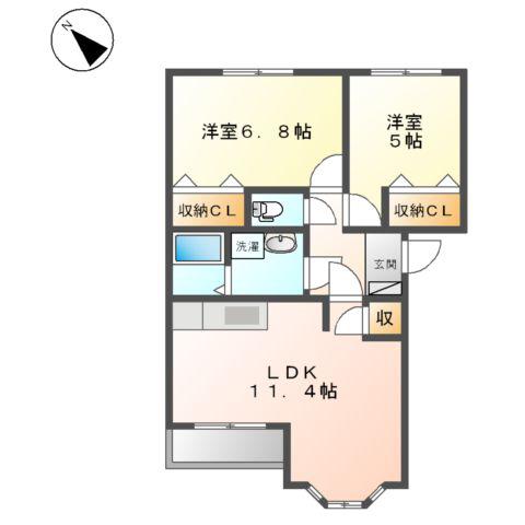 プリモディーネ(2LDK/1階)の間取り写真