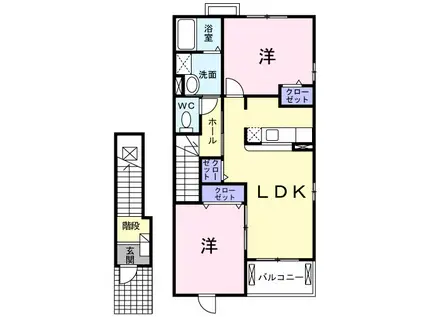 ピュア・キャッスルⅣ(2LDK/2階)の間取り写真