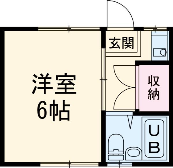 市川コーポ(1K/2階)の間取り写真