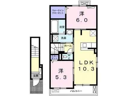 ソレイユ Ⅱ(2LDK/2階)の間取り写真