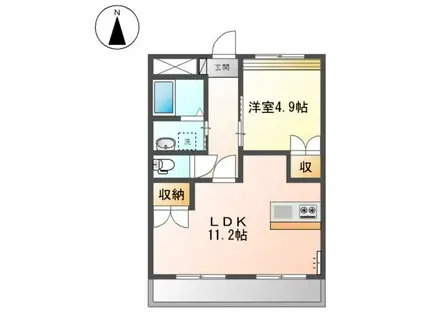 WISTERIA六条 Ⅰ(1LDK/3階)の間取り写真