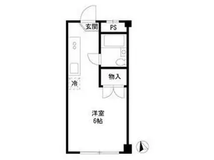 ハイツピア(ワンルーム/2階)の間取り写真