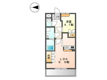 ハッピータウンゴウド(1LDK/1階)の間取り写真
