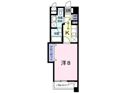 シャルマン青井(1K/2階)の間取り写真