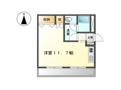 コンフォートカワイ(ワンルーム/1階)の間取り写真