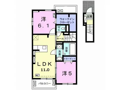 ルーストⅢ(2LDK/2階)の間取り写真