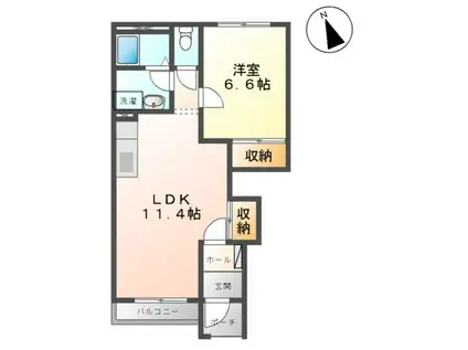スターテラスB(1LDK/1階)の間取り写真