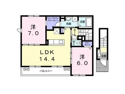 グラン ヴィラⅡ(2LDK/2階)の間取り写真