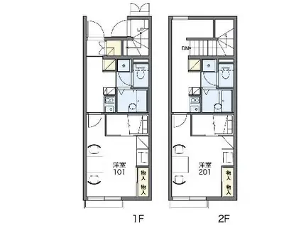 レオパレスハイム コルーテ小野(1K/2階)の間取り写真