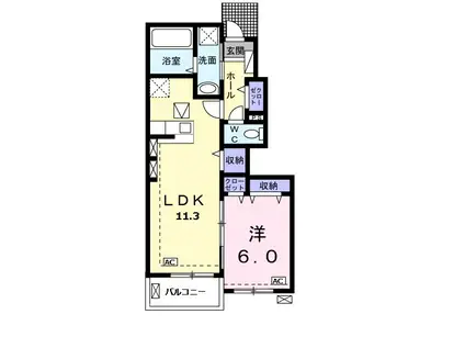 向日葵の和 Ⅲ(1LDK/1階)の間取り写真