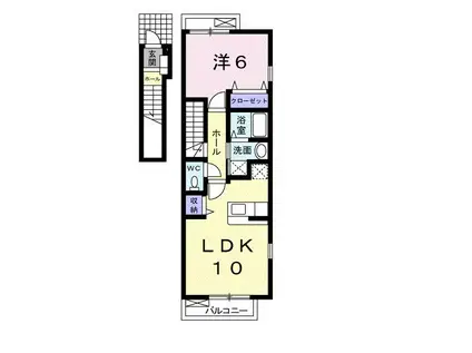 モダンソレイユⅠ(1LDK/2階)の間取り写真