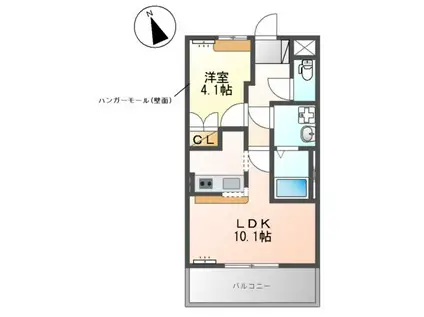 パークハイム(1LDK/2階)の間取り写真