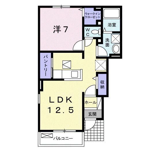 ブルック ガーデン Ⅱ(1LDK/1階)の間取り写真