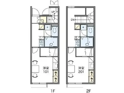 レオパレススリータウン(1K/2階)の間取り写真