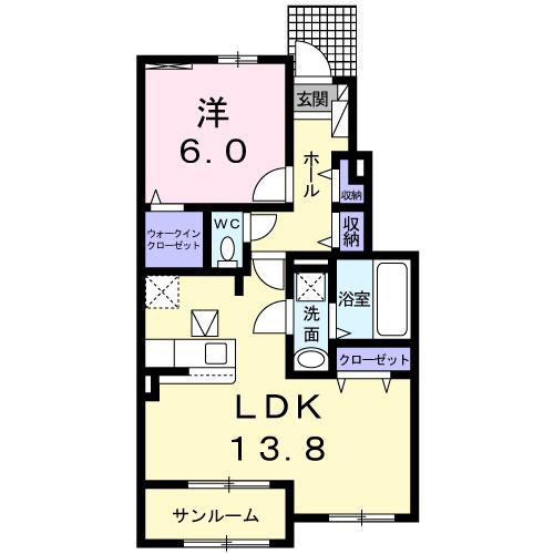 ベル モーズ Ⅱ(1LDK/1階)の間取り写真