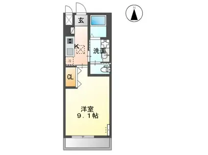 ACCORD(1K/1階)の間取り写真