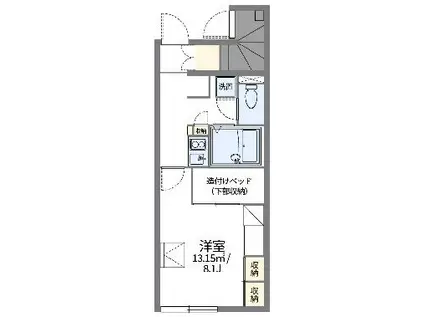 レオパレス YUKA(1K/1階)の間取り写真