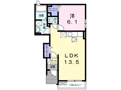 バンビ イトウ(1LDK/1階)の間取り写真