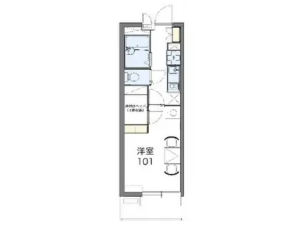 レオパレスエレガントライフ(1K/1階)の間取り写真