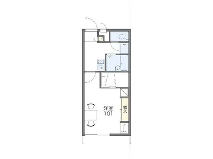 レオパレスアイリス(1K/1階)の間取り写真