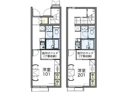 レオパレススピカ(1K/1階)の間取り写真