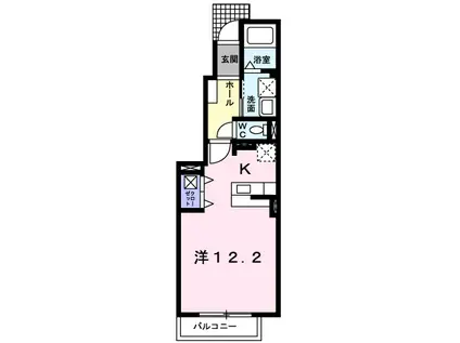 プログレスⅠ(ワンルーム/1階)の間取り写真