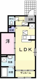 アプレンデールⅠ(1LDK/1階)の間取り写真