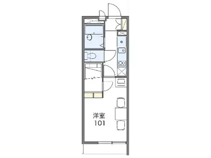 レオパレスSKY AWAY(1K/1階)の間取り写真
