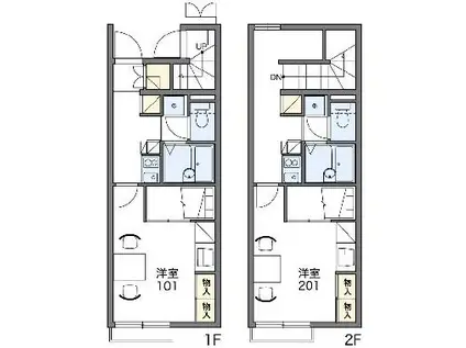 レオパレスT&M(1K/1階)の間取り写真
