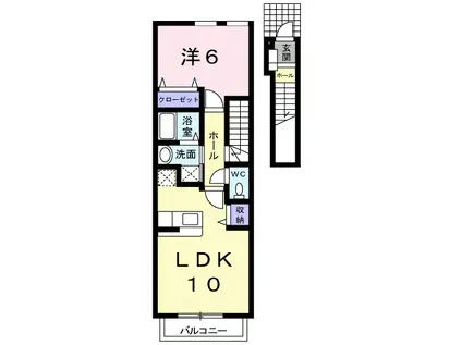 ポライトリー Ⅱ(1LDK/2階)の間取り写真