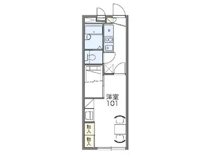 レオパレスドミール平津(1K/1階)の間取り写真