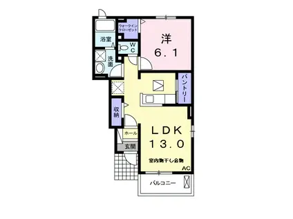 ル・タン・リッシュⅡ(1LDK/1階)の間取り写真