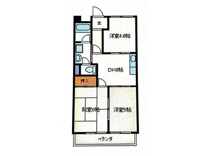 マンションギャラクシー(3DK/2階)の間取り写真