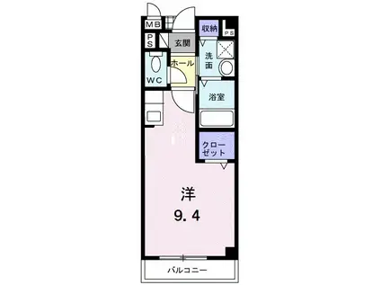 リフティーⅠ(ワンルーム/2階)の間取り写真