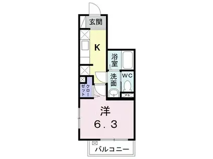 ユイマール三ノ輪(1K/3階)の間取り写真