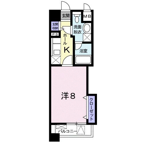 シャルマン青井(1K/2階)の間取り写真