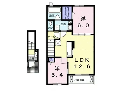 スプリングフィールドⅣ B(2LDK/2階)の間取り写真