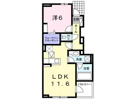 グランド シャイン Ⅴ(1LDK/1階)の間取り写真