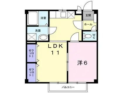 ラフォーレ大陽Ⅱ(1LDK/2階)の間取り写真