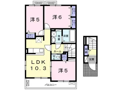 シェモア Ⅱ(3LDK/2階)の間取り写真