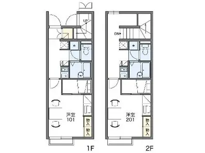 レオパレスプランドール旭野(1K/1階)の間取り写真